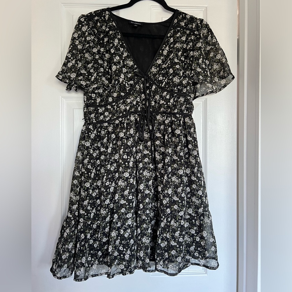 Floral Black Dress